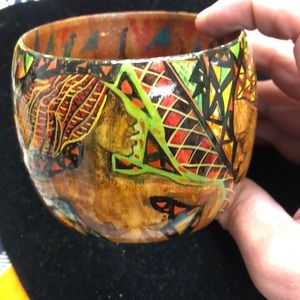 West Indian Big Cuff Wooden Bracelet